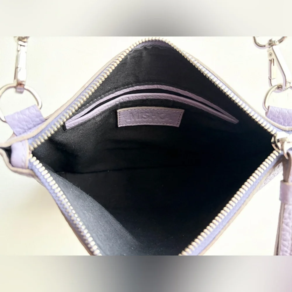 MISHKA Leather Purse Sobre Sigrid Crossbody Clutch Wristlet bag